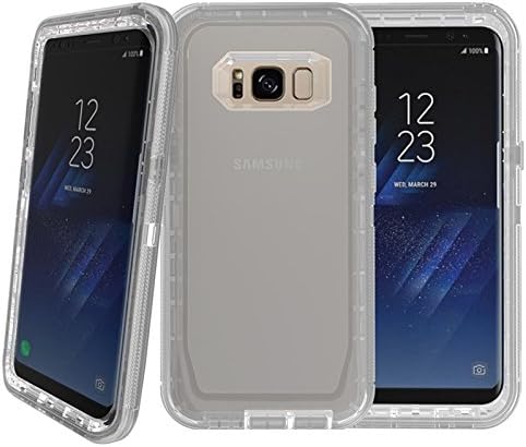 Калъф Galaxy S8 Plus, HYYGEDeal Defender Прозрачен Кристал PC + TPU устойчив на удари Защитен калъф за Samsung Galaxy
