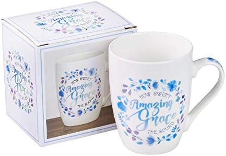 Керамични Християнска Кафеена Чаша Amazing Grace, за жени и за Мъже - Вдъхновяваща чашата за Кафе и Християнски подаръци,