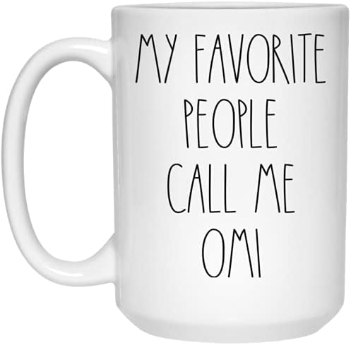 Omi - любимите Ми Хора Ме Наричат Кафеена чаша Omi, Вдъхновена от Omi Rae Dunn, В стила на Rae Dunn, Рожден Ден - весела