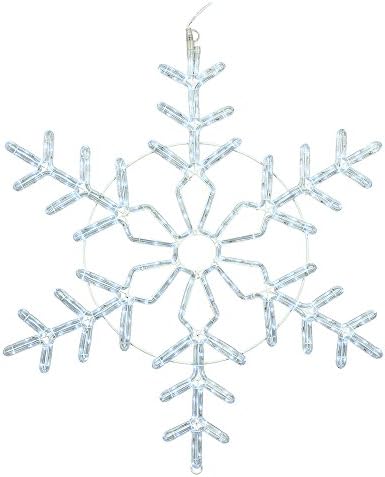 Vickerman 36 Чисто Бял led лампа Snowflake с Раздвоена Въже
