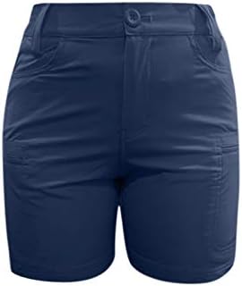 Къси панталони-Карго за Жени, Комплект Летни Плажни Едноцветни Байкерских Кратко Свободно Намаляване с Еластична Талия,
