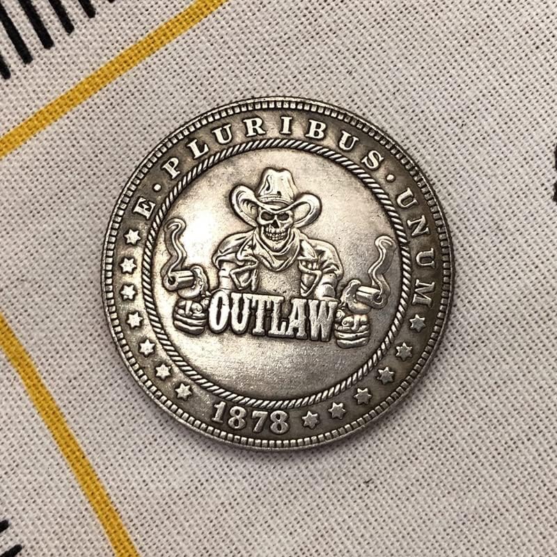QINGFENG 38 ММ Антични Сребро Доларова Монета Американски Морган Скитник Монета 1878CC Занаят #74