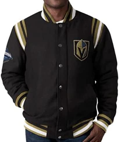 Мъжко яке в стил Рекрутской колежа на екипа на G-III Sports Vegas Golden Knights, размер 2X-Large 2XL, цвят Черен Със