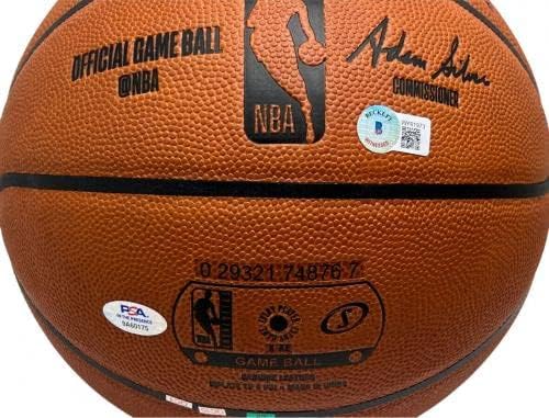 Лари Бърд и Меджик Джонсън са подписали Официалните Баскетболни топки Spalding NBA Basketball БАН/PSA - Баскетболни топки