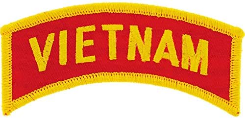 Нашивка с бродерия Военен икона на Съединените Щати във Виетнам, цвят поставили желязо (червено и жълто)