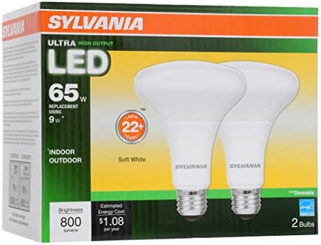 Отразяваща лампа SYLVANIA LED BR30, 9 W (еквивалент на 65 W), Средна база (E26/24), Мека бяла светлина (2700 K), 800