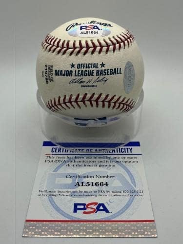 Дени Макклейн 31-6 1968 Тигри Подписаха Автограф Официален MLB Бейзбол PSA DNA *64 Бейзболни топки с автографи