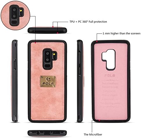 Калъф Galaxy S9 Plus, Чантата S9 + Case, XRPow [2 в 1] [Магнитен Подвижна] Портфейла-за награда на мълния [Каишка за китката] Тънка Противоударная делото с чантата за кредитни карти