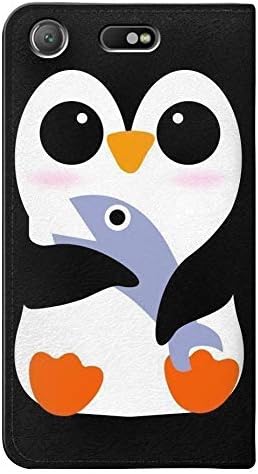 RW2631 Сладък детски калъф с панти капак във формата на пингвин от изкуствена кожа за Sony Xperia XZ1 Compact