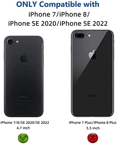 iCoverCase за iPhone SE (2022)/SE (2020 г.) Чанта-портфейл за iPhone 7/8 с отделения за карти, Титуляр, Поставка [Заключване