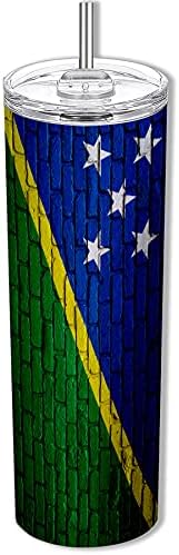 Най-добрият чаша ExpressItBest на 20 унция с изображение на хартата на Соломоновите острови (Islander) - Дизайн Bricks