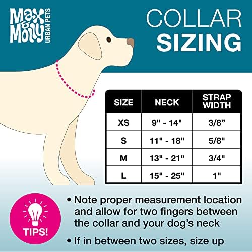 Нашийник за кучета и кученца Max & Molly с подсилена ключалка, забавен стил за малки, средни, големи кучета и малки кученца,