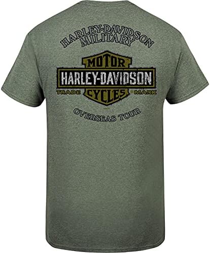Harley-Davidson Military - Мъжки t-shirt в стил Милитари Зелено на цвят с графичен дизайн - Tour of Duty Pacific