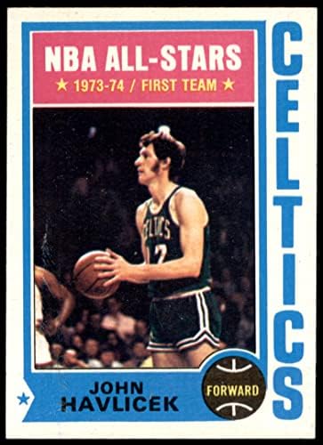 1974 Topps # 100 Джон Гавличек Бостън Селтикс (баскетболно карта) EX/MT Селтикс, Охайо, Св.