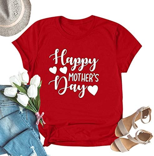 Тениска с Деня на Майката 2023 за Жени, Тениска с Писмото Принтом Майки и Баби, Лятна Ежедневна Блуза с Къс Ръкав, Отгоре