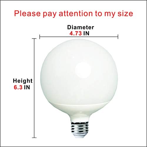 Голяма сферична лампа, LED e26 18 W (което се равнява на Edison 100 W), по-Топъл бял 3000 До ъгъл на лъча 270 градуса, без затъмняване