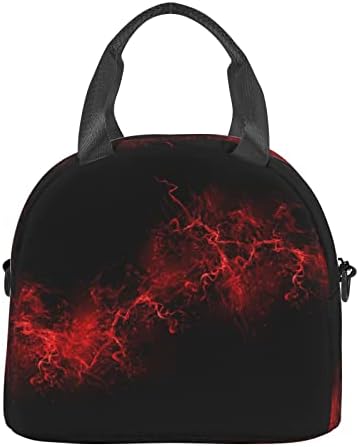 FXXWJP Експлозивна Червено-черна ръчна чанта за обяд през рамо, Множество, Може да бъде Изолиран За запазване на студа,