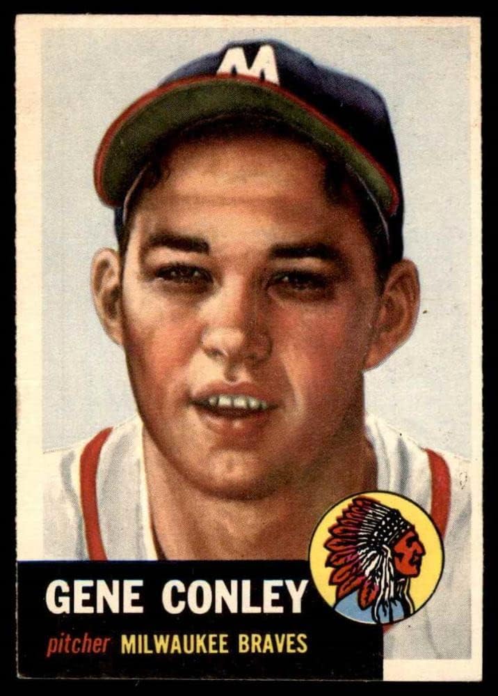 1953 Topps # 215 Джин Конли Бостън/Милуоки Брейвз (Бейзболна картичка) EX Брейвз