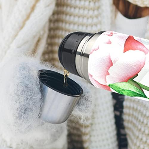 Кафеена Чаша, Термос, утайка от Пътна Чаша, Термос за Топли Напитки 500 мл, модел на листа от рози