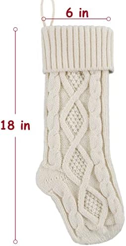 Коледни Чорапи Meriwoods, 4 Опаковки Трикотажни Чорапи Едра тел с дължина 18 инча, Коледни Украси в Селски стил за семейна