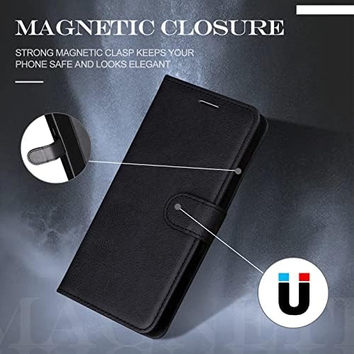 Калъф KKEIKO за iPhone 12 Pro Max, една Чанта-портфейл от Изкуствена кожа за iPhone 12 Pro Max, Магнитен Защитен Калъф с Противоударной вътрешна обвивка от TPU, Черен