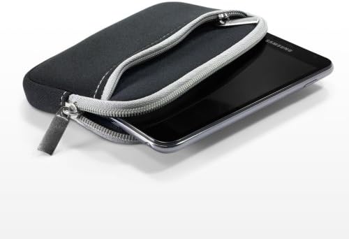 Калъф BoxWave за HTC Desire 12 (Case by BoxWave) - Мек гащеризон с джоб, Мека чанта, Неопреновый чанта, джоб на ръкава за HTC Desire 12 - Черно jet black с сива тапицерия