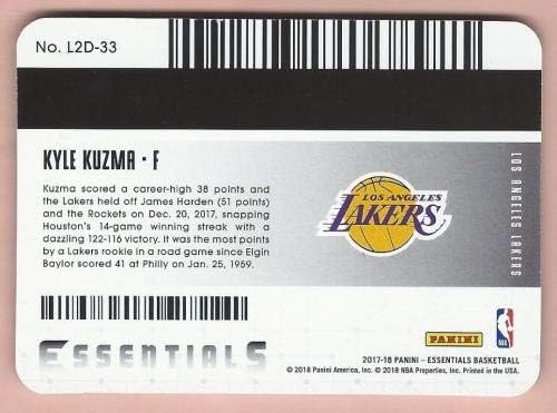Кайл Кузма /Лос Анджелис Лейкърс-2017 Г.-18 Лицензи Панини Essentials доминиране 33 - Баскетболни карта, без подпис