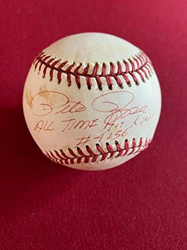 Пийт Роуз, с автограф (JSA), ЧЕРВЕНО Ins. Официални бейзбол (реколта) червени бейзболни топки NL с автограф