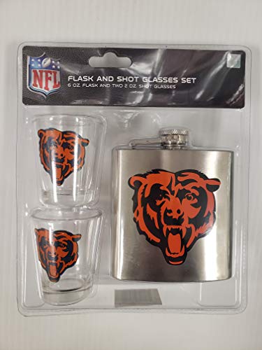 Набор от питиета NFL Chicago Bears и Матов Фляжек От Неръждаема Стомана