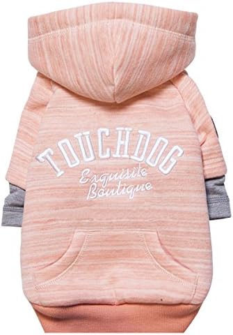 TOUCHDOG 'Hampton Beach' Дизайнерски Модерен Ультраплюшевый Пуловер с качулка За домашни Кучета, Третирани с Пясъкоструйни