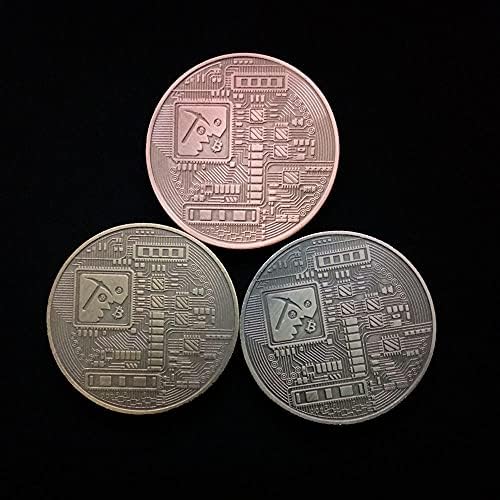 1БР Възпоменателна Монета, Позлатена Сребърна Монета Биткоин Виртуална Криптовалюта 2021 Ограничена Серия са подбрани Монета с Защитен Калъф