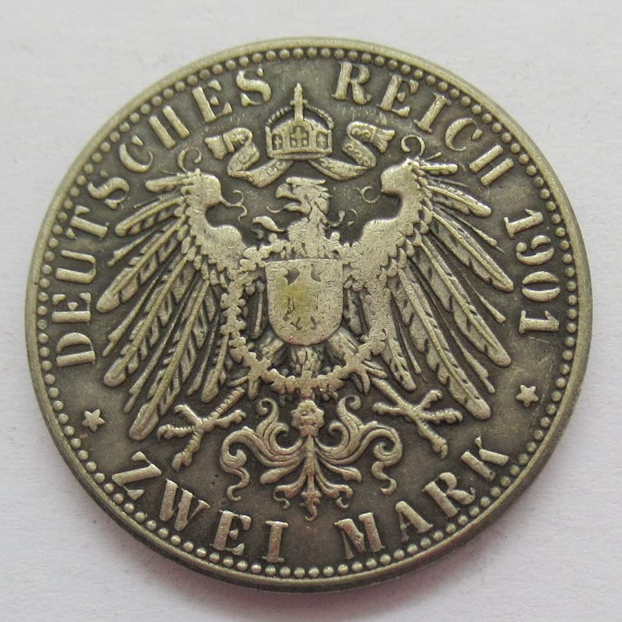 Немската 2 Марки на 1901 Г., Чуждестранна Копие от Медна монета, Възпоменателна Монета
