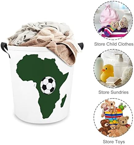 Африканска Футболна Кошница За дрехи, Сгъваема Висока Кошница за Дрехи с Дръжки Чанта За Съхранение