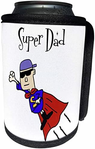 3dRose Забавен Сладък Супер Татко, Летящ на Супергерой, Ден на бащата - Опаковки за бутилки-охладител (cc-360536-1)
