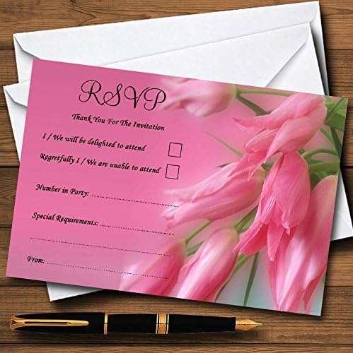 Персонални Покани, Картички с топли Розови Цветя