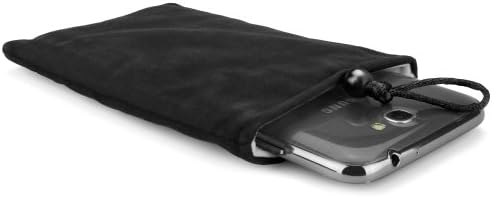 Калъф BoxWave, който е Съвместим с Miyoo Mini Plus - Кадифена торбичка, ръкав от мека велюровой плат с завязками за Miyoo Mini Plus - Черно jet black