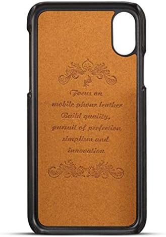 Калъф за кредитни карти iPhone XS, Делото от фина Изкуствена кожа Lozeguyc с Притежателя на телефона-Портфейл за iPhone X / XS 5,8 инча-Черен