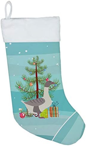 Carolin's Treasures BB9268CS Пачи Коледни Чорапи със сив Гръб, Коледни Чорапи, Тюркоаз, За окачване на камината, Коледен