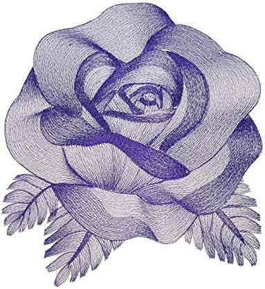 Природа, Изтъкана от нишки, Прекрасна роза [Елегантна Гравированная роза] [Изработени по поръчка и уникална], Бродирани