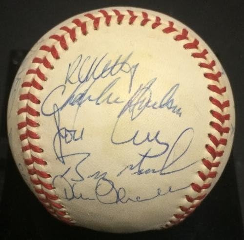 1988 Екипът на Янкис подписа бейзболни 24 Auto Били Мартин Уинфилда Маттингли Coa - Бейзболни топки с автографи