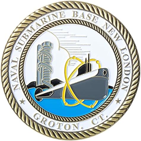 Монета на Повикване на Военно-морската база на подводници на Сащ в Ню Лондон и Синьо Кадифе Кутия за показване