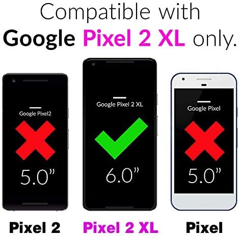 Asuwish е Съвместима с Pixel Google 2XL Чанта-портфейл и Защитно фолио за екран от закалено Стъкло, Кожен Флип-Държач за карти, Чиния, Аксесоари за телефони, Калъф за Pixle 2 XL Pixel2XL