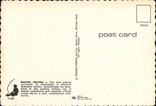 Вид, човек, обърнат на юг, на Вашингтон Мериън, щата Индиана, на оригиналния винтажной пощенска картичка