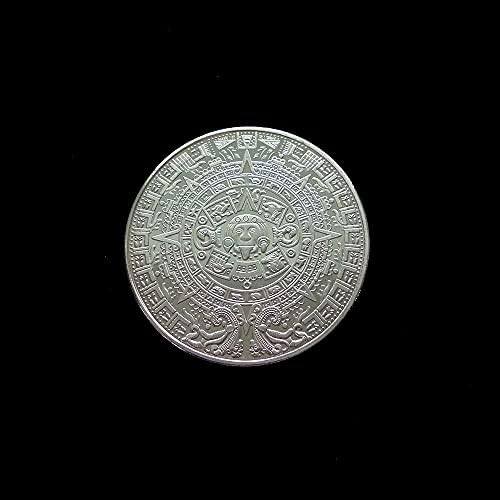 1 бр. Възпоменателна Монета, Позлатена Сребърна Монета Пирамида на Маите в Мексико Криптовалюта Ацтеките 2021 Ограничена