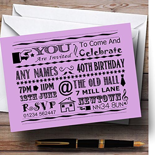 Пощенска картичка Зоопарк Готина Реколта Весела Креда Типография Лилаво с Персонални Покани На Парти по случай рождения