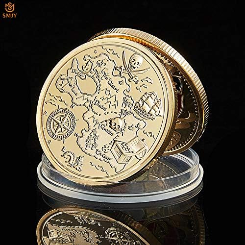 2021 Залив На Острова На Съкровищата Позлатена Монета Череп Пиратски Кораб Коллекционный Символичен Ветроходството Vaule Coin