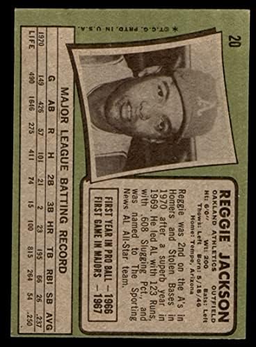 1971 Topps 20 Реджи Джаксън Оукланд Атлетикс (Бейзболна картичка), БИВШ спортист