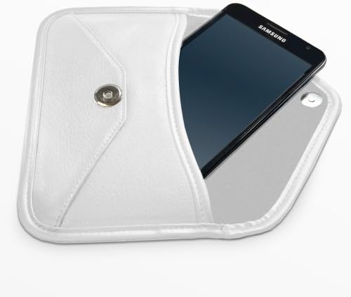 Калъф BoxWave, който е Съвместим с Samsung Galaxy J4 (Case by BoxWave) - Луксозни Кожена чанта-месинджър, дизайн своята