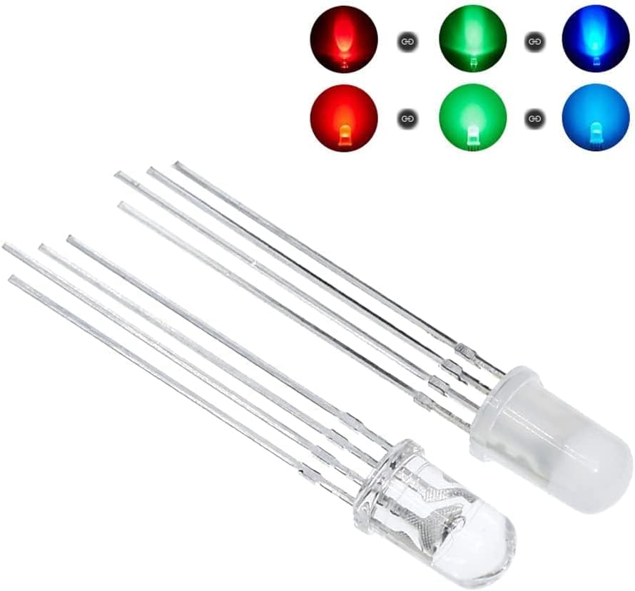 100 броя 5 мм и RGB Многоцветни led Диодни крушки С общ катод 4-пинов Ярка Лампа Лампи Електронни Компоненти Индикаторные