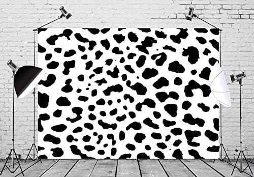 Loccor 9x6ft Текстилен Фон с принтом Крава, Черно-Бял Фон за снимки от Волска Кожа, Селскостопански Животни, Декорация